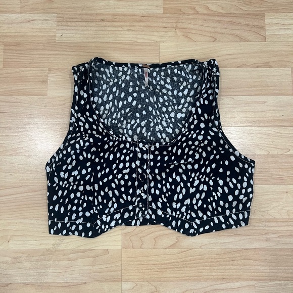 Free People Bennett Hill Waist Black and White Short Vest Set Size 6 - Picture 3 of 6
